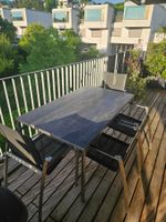 Gartentisch-Set Keramik & Edelstahl inkl. 4 Stühle