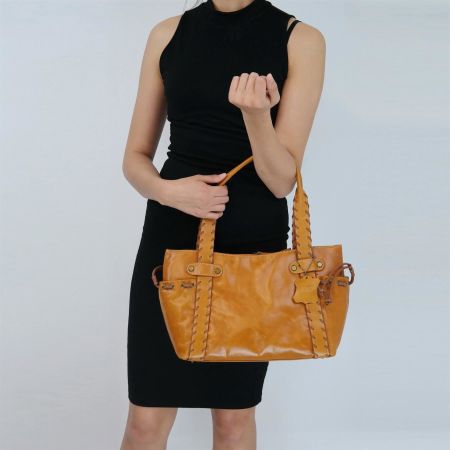 SACCOBONO Tasche Shopper Ledertasche/Laptoptasche /braun/NEU