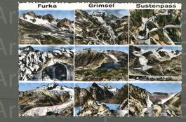 AK Furka,Grimsel,Susten VS,BE,UR, 3 Pässe, 9-x- Multi ≈ 1960