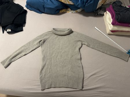 Pull col roulé Femme, laine mérinos et cachemire, Taille S