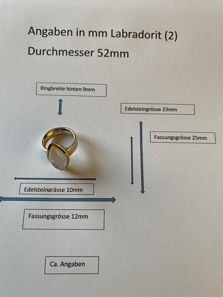 Anelli: Ring, Silber, Labradorit, Durchm. 52 (2) – Nuovo (secondo la descrizione) da Muri b. Bern venduto da Silberqualle 2