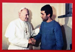 AK VATIKAN PAPST JOHANNES PAUL BESUCH ATTENTÄTER A AGCA 1983