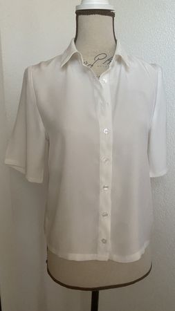 Chemise blanche Taille 38, soie/coton, parfait pour l'ét