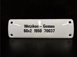 KLEINES ALTES EMAILSCHILD WETZIKON 1950