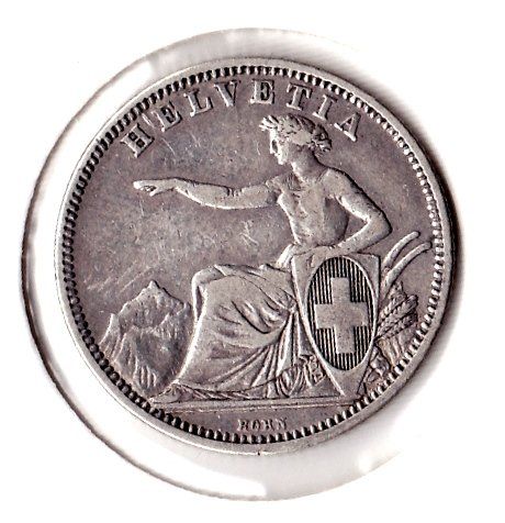 Tutti le monete: 1 FRANKEN 1861 SILBER SELTEN !!! – Usato da Aurigeno venduto da SCS 1