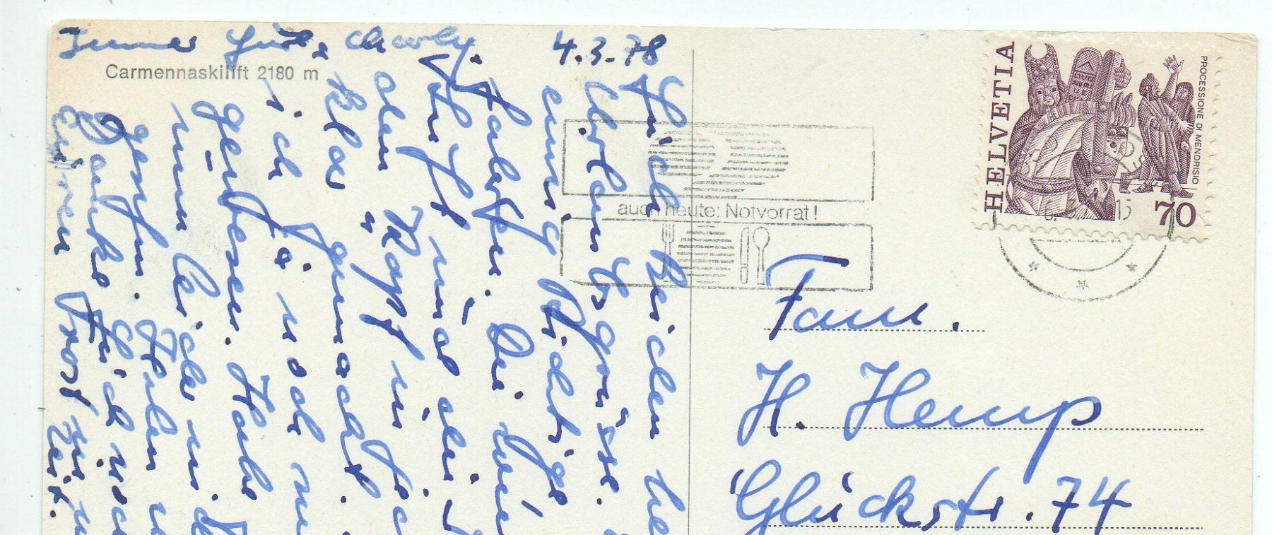 Cartes postales: AROSA Skilift Carmenna – D'occasion à Jona par philajona 1