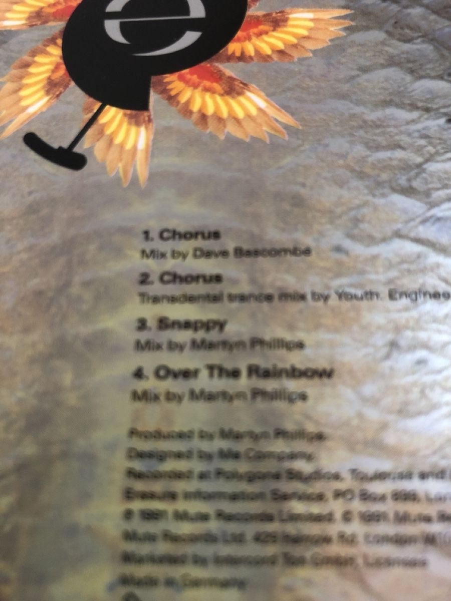 CD: Erasure Chorus - CD Single 1991   – Usato da Flaach venduto da rubo7 1