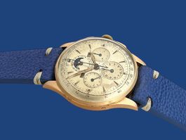 Universal Genève Compax 18k Rose Gold Tricompax Chronograph