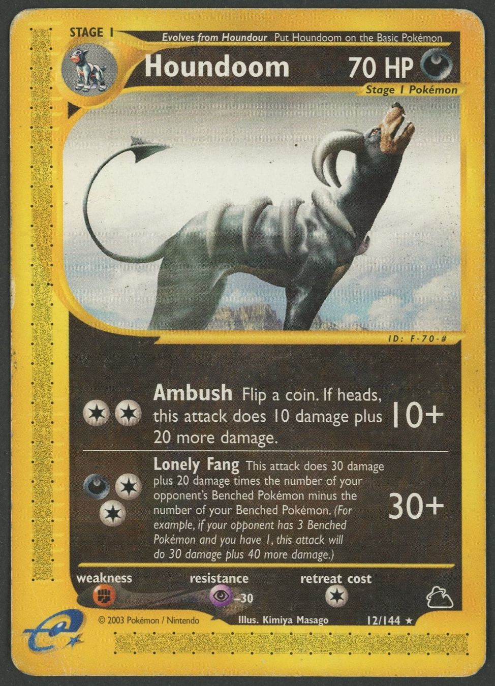 Pokémon Sammelbilder & Trading cards: Houndoom 12/144 Skyridge EN ab 1.- – Gebraucht aus Rupperswil von gengarbasar