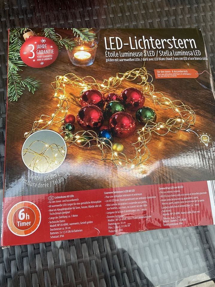 Tutte le decorazioni: LED Lichterstern  6h timer Innen Aussen 30cm – Nuovo e nell'imballaggio originale da Bergdietikon venduto da antovale