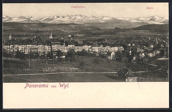 Ansichtskarten: Wil, Panorama mit Churfirsten und Speer – Gebraucht aus Berlin von bartko-reher