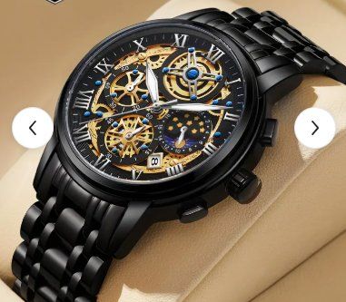 Orologi: Superbe montre à quartz noire métal – Nuovo e nell'imballaggio originale da Corminboeuf venduto da MrGP87