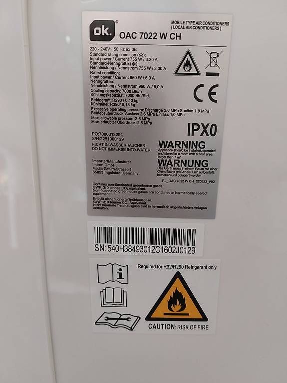 Condizionatori: Klimagerät OK. OAC 7022 W – Usato da Urtenen-Schönbühl venduto da alexaz 2