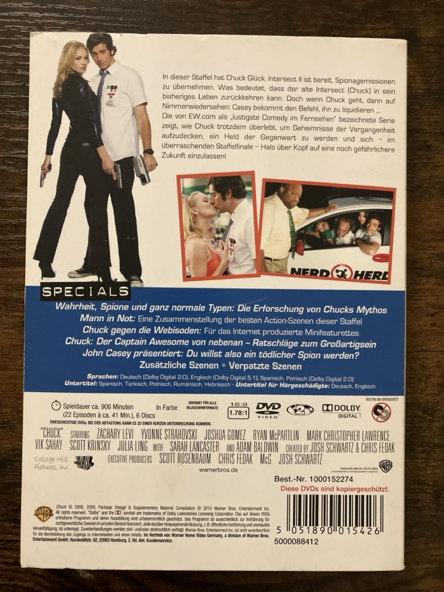 Tutti i DVDs: Chuck Staffel zwei DVD – Usato da Glarus venduto da Jhuber78 1