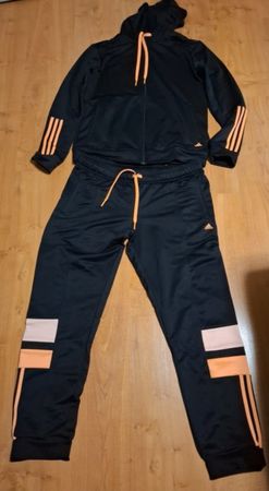 Damen Adidas Trainingsanzug, schwarz/orange, Gr. L – Neu!