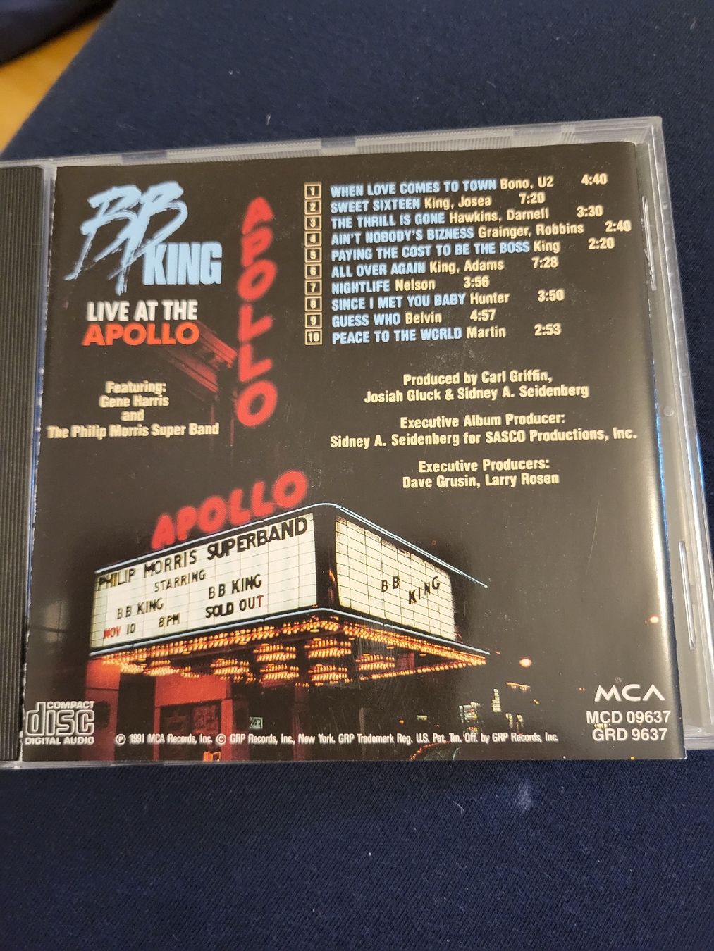CD: CD B.B. KING Live At The Apollo bon état – Nuovo (secondo la descrizione) da Vevey venduto da Bistouki 1