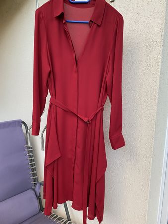 Karen Millen Hemdbluse Kleid, Gr. 42,Rot, Top Zustand!