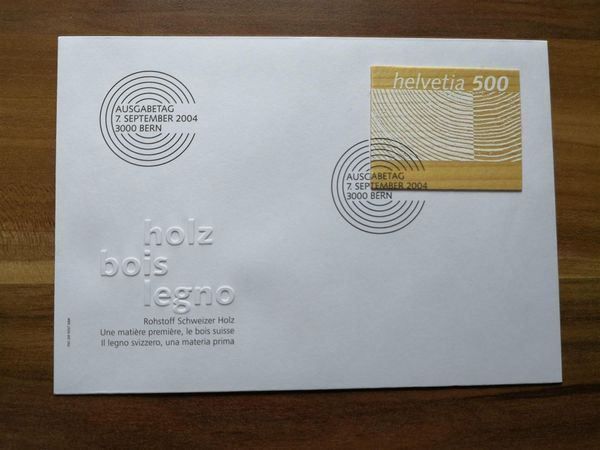 Tutti i francobolli: FDC Rohstoff Schweizer Holz 2004 – Usato da Rickenbach SO venduto da Bytebull