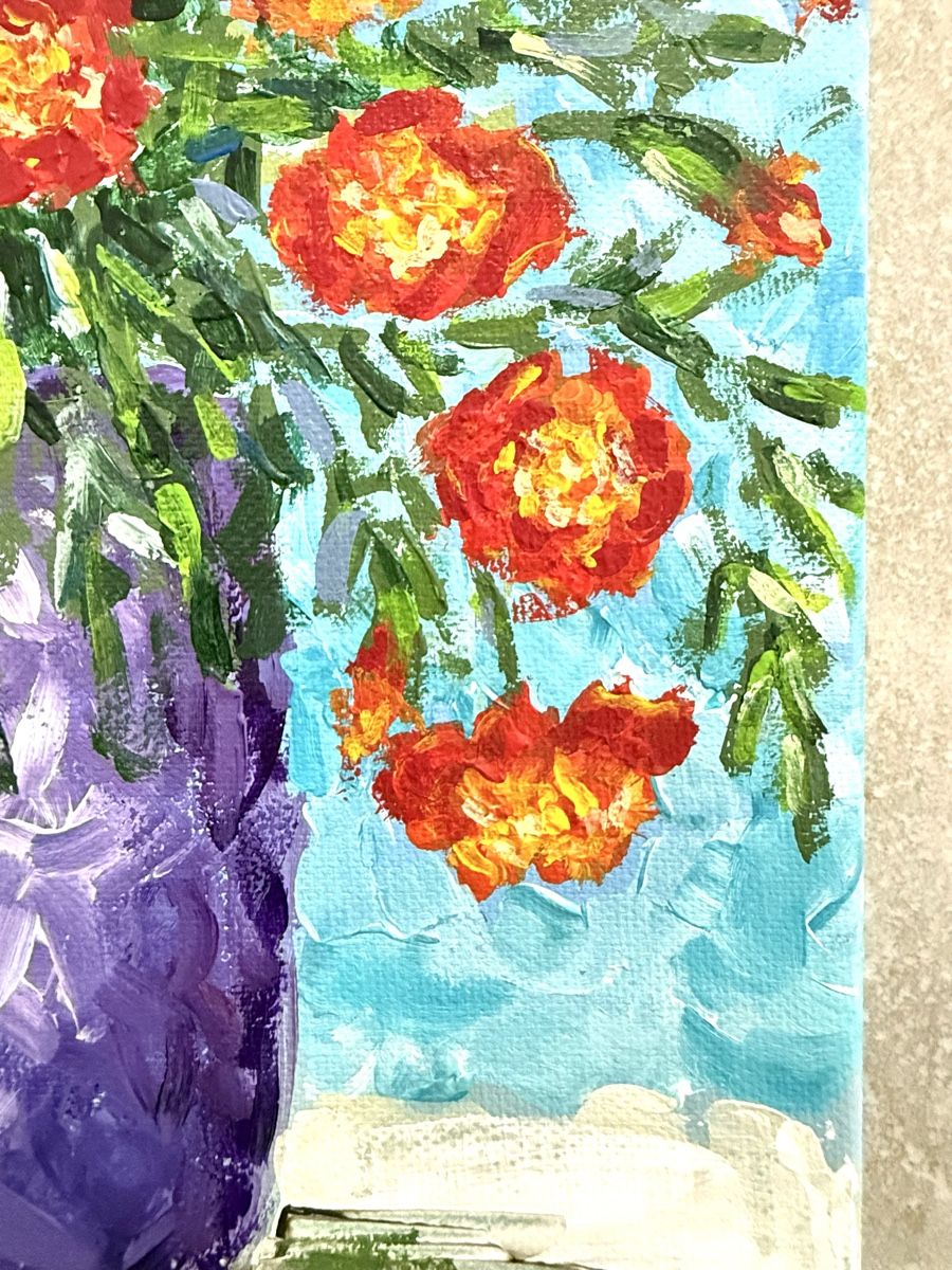 Dipinti: Gemälde auf Leinwand: Blumen. Handgemalt. Stillleben – Nuovo (secondo la descrizione) da Siselen BE venduto da Rolf131 5