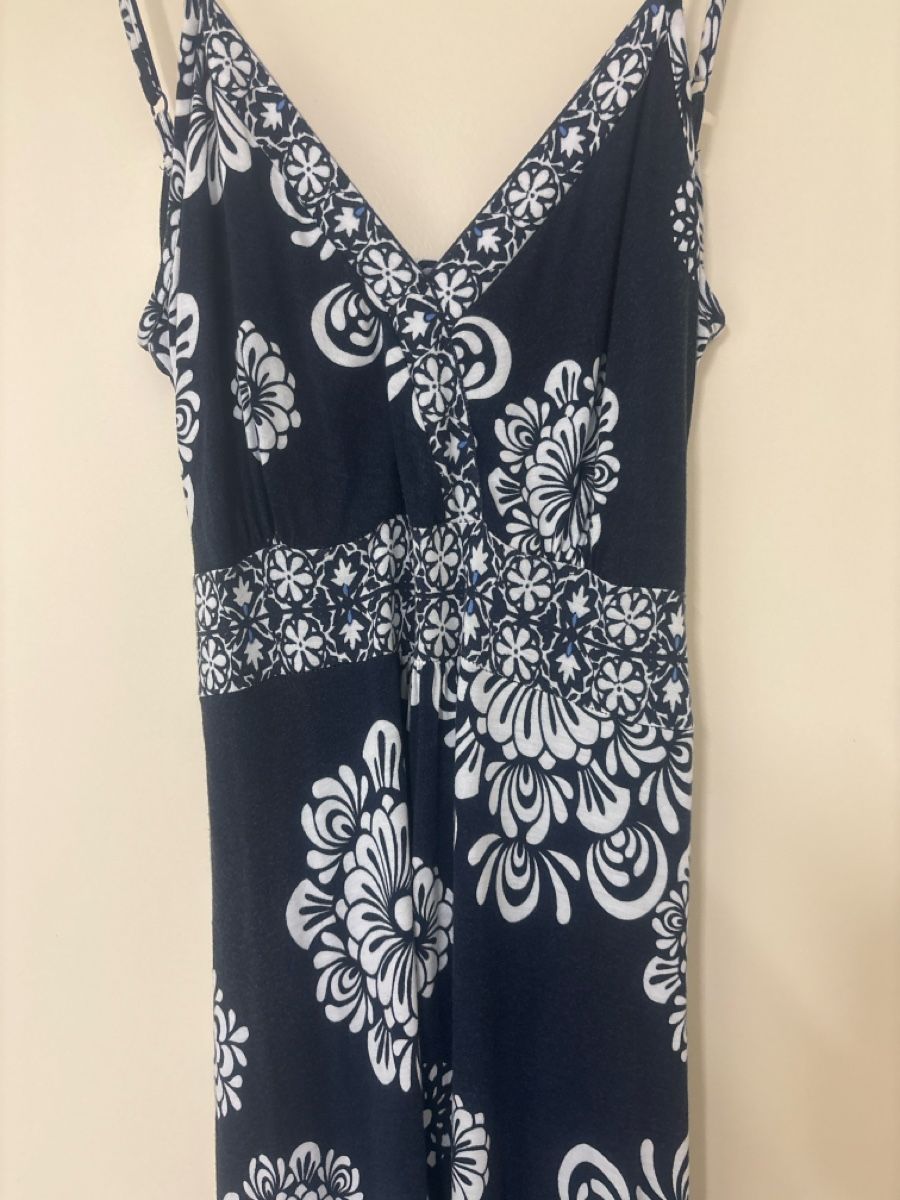 Vestiti: Maxikleid Blumenmuster Dunkelblau Weiss Grösse L – Usato da Wallisellen venduto da ASZT 5