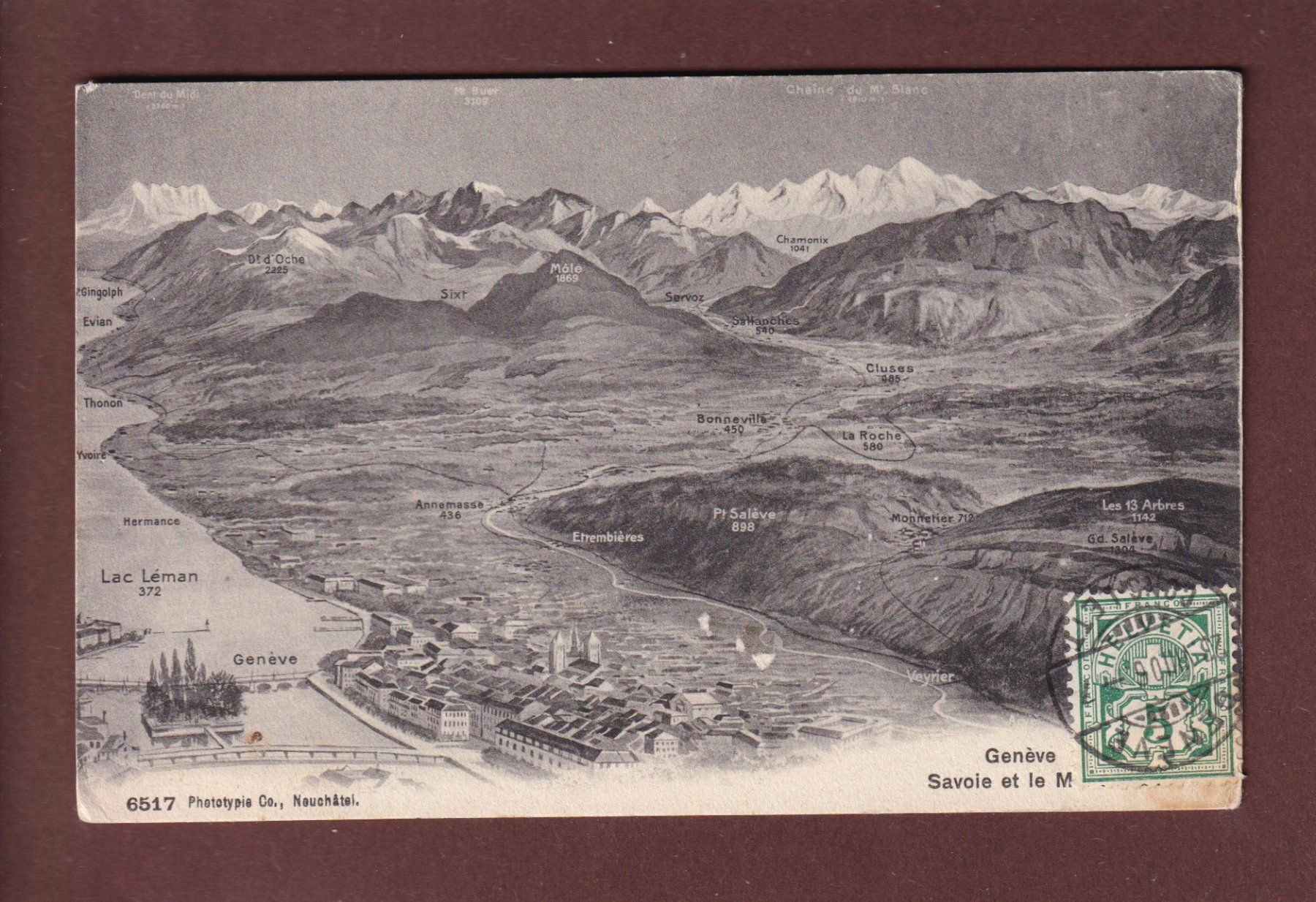 Cartoline postali: GENEVE et environs - 1906 – Usato da Pully venduto da nicecards