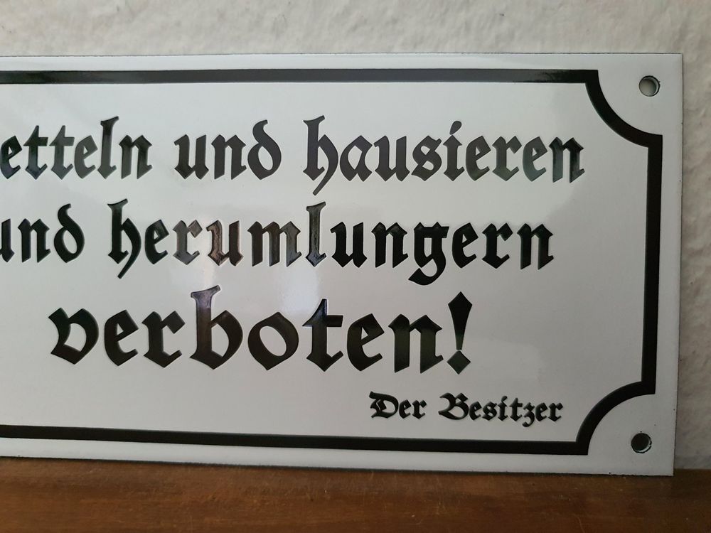 2 Stück „Kein Hausieren“ Schilder – Acryl-Aufkleber, Selbstklebend, 12,4x4,9 Cm