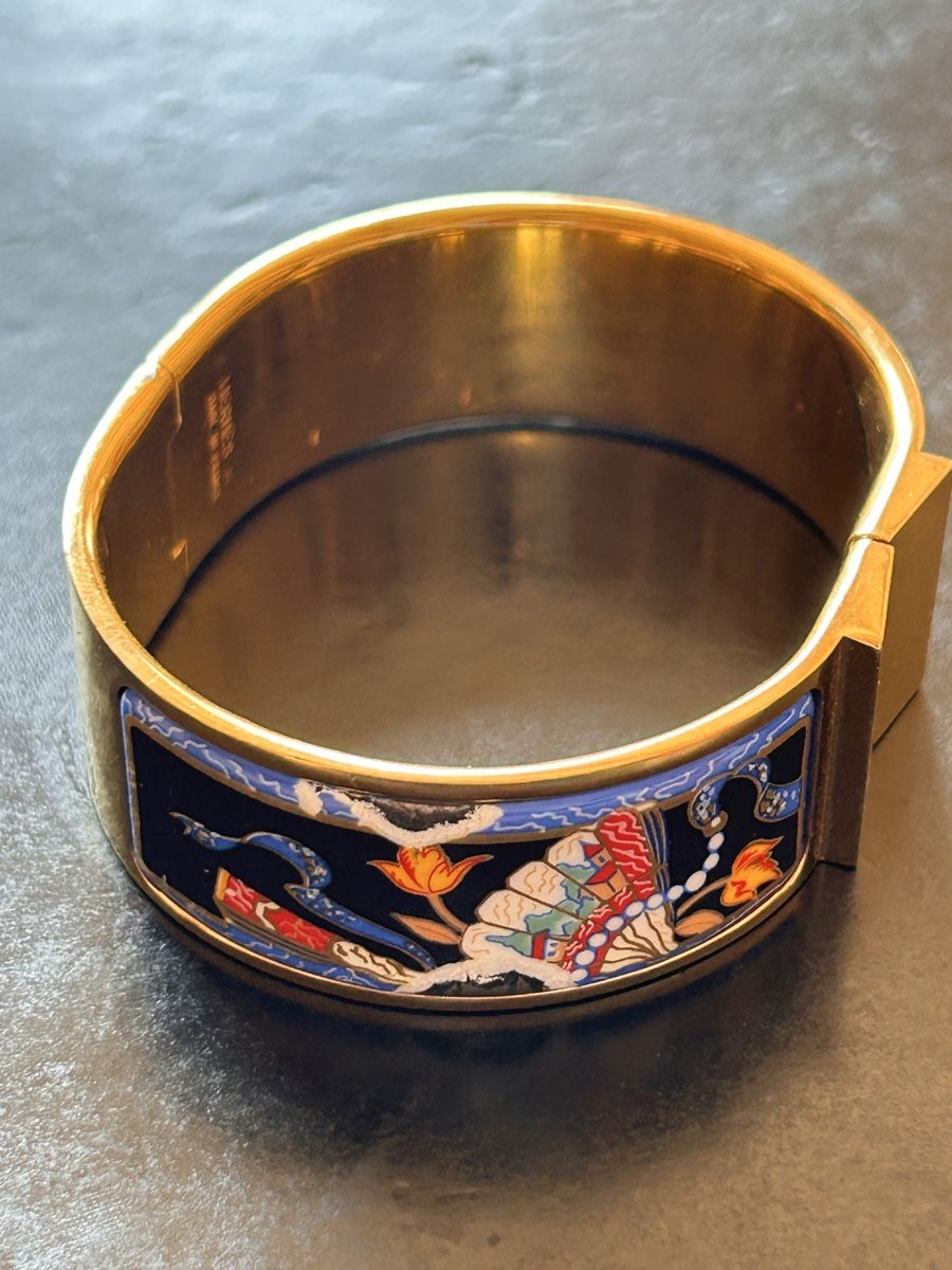 Hermès Bracciali & Braccialetti: Hermes jonc émail plaqué or – Usato da St-Cergue venduto da pinkgreen 3