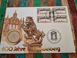 1986 Münzbrief 5DM 600 Jahre Heidelberg