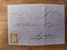 CH 1863 Antica lettera peghevole con timbri THALWEIL