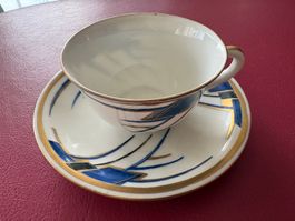 Tee/Kaffeetasse Porzellan mit Goldrand (Schoenau)