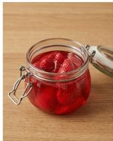 Dekokerze Erdbeeren im Glas neu