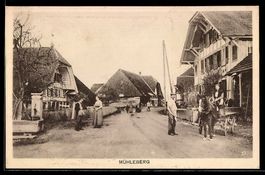 AK Mühleberg, Straßenpartie mit Brunnen