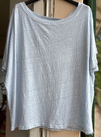 T-Shirt in lino, M FIN DE SÉRIE