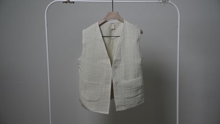 Morena Isabel Gilet Strick S/M beige Jacke Bio-Baumwolle