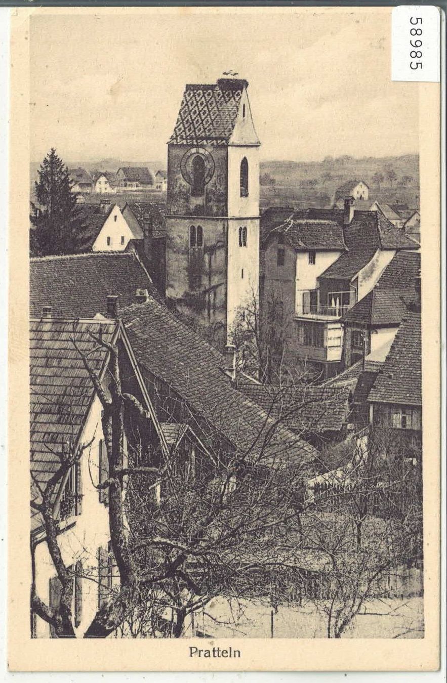 Cartoline postali: Pratteln - Dorfpartie mit Kirche – Usato da Ettingen venduto da Kartenplanet