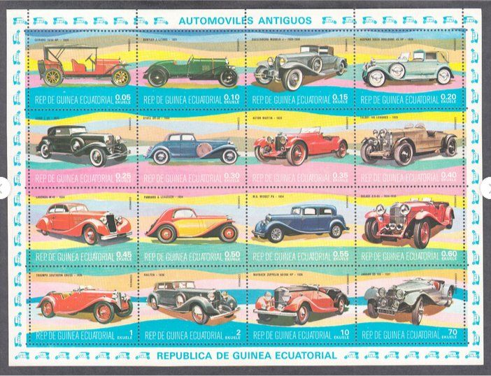 Alle Briefmarken: Souvenir Schmuckbogen 16 verschiedene Oldtimer Briefmarken** – Gebraucht aus Berlin von philakontor