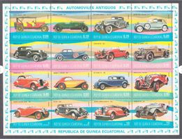 Souvenir Schmuckbogen 16 verschiedene Oldtimer Briefmarken**