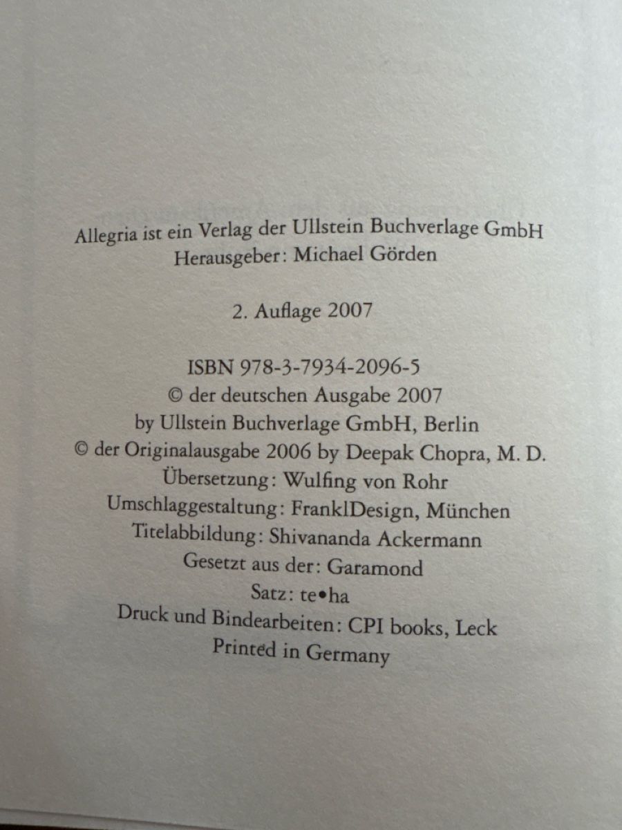 Bücher: Buch Bewusst glücklich / Deepak Chopra – Gebraucht aus Rümlang von euqinom16 4