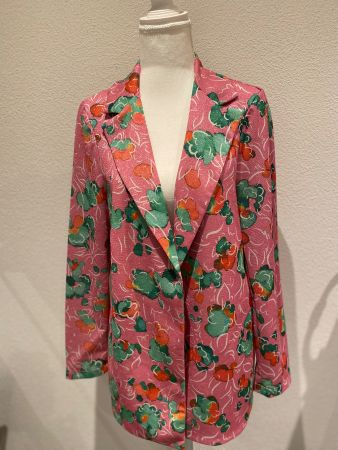 Blazer im floralen Design mit Lurex  leicht, lässig ,Gr. M