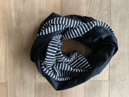 Schlauchtuch/Loop-Schal, schwarz-weiss gestreift, neu