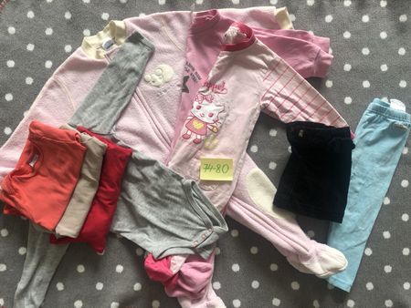 Susses Mädchen Kleiderpaket, Gr. 74/80, 9-teilig