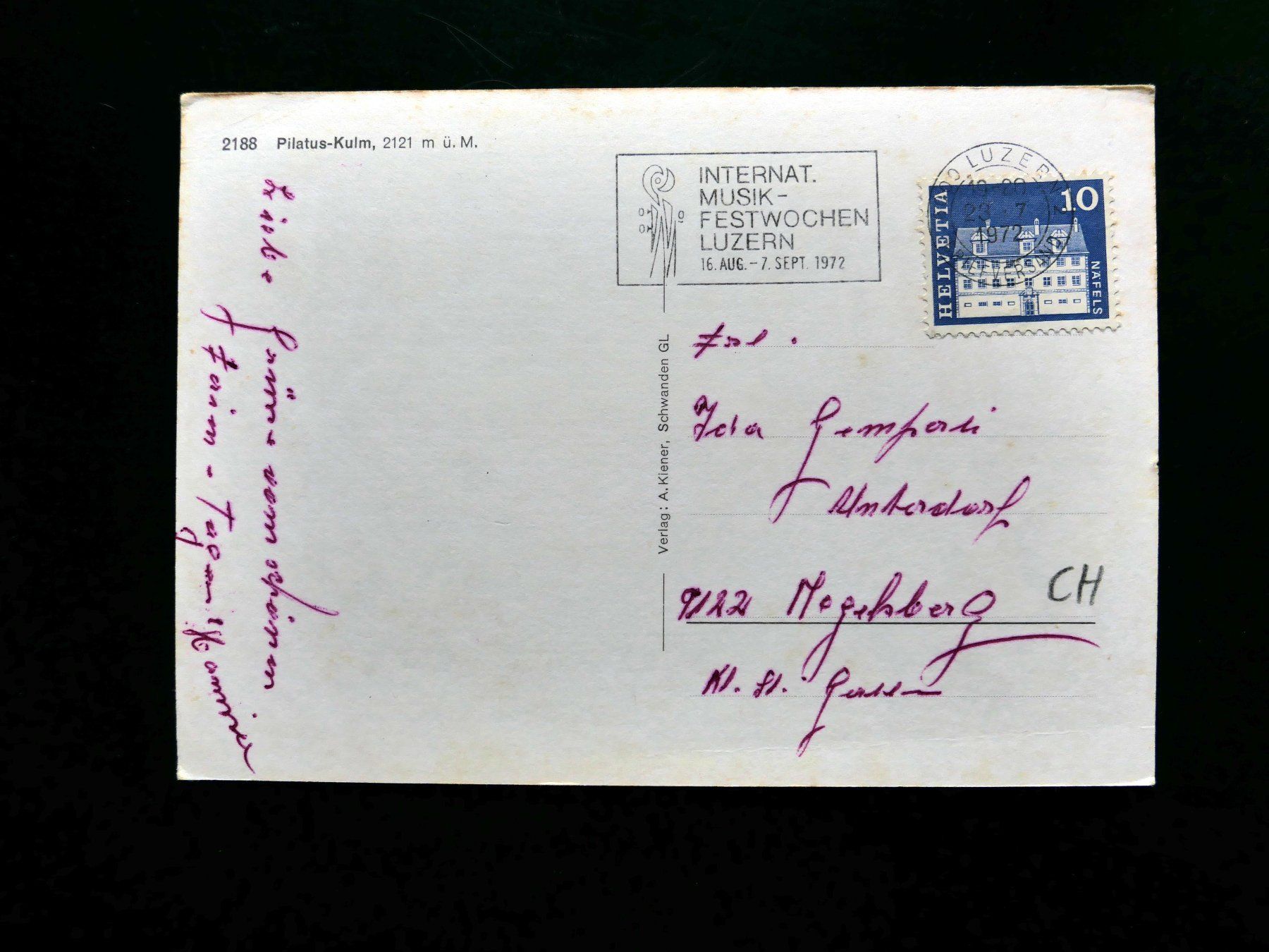 Ansichtskarten: AK PILATUS-KULM, belebt Stempel 1972 – Gebraucht aus Bern von Balzamico 1