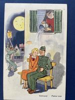 Alte Ansichtskarte Vollmond, Militär, Soldat, ungelaufen,
