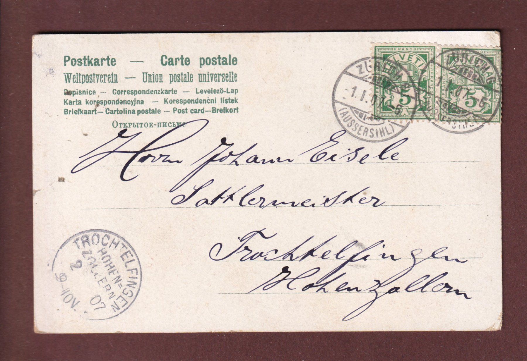Cartoline postali: ZÜRICH - Landesmuseum - 1907 – Usato da Pully venduto da nicecards 1