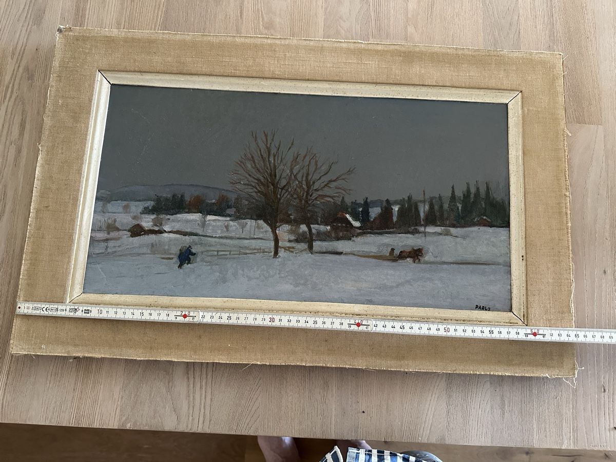 Dipinti: Gemälde Winterlandschaft vom Maler Paolo – Usato da Tüscherz-Alfermée venduto da Pluriel2 3