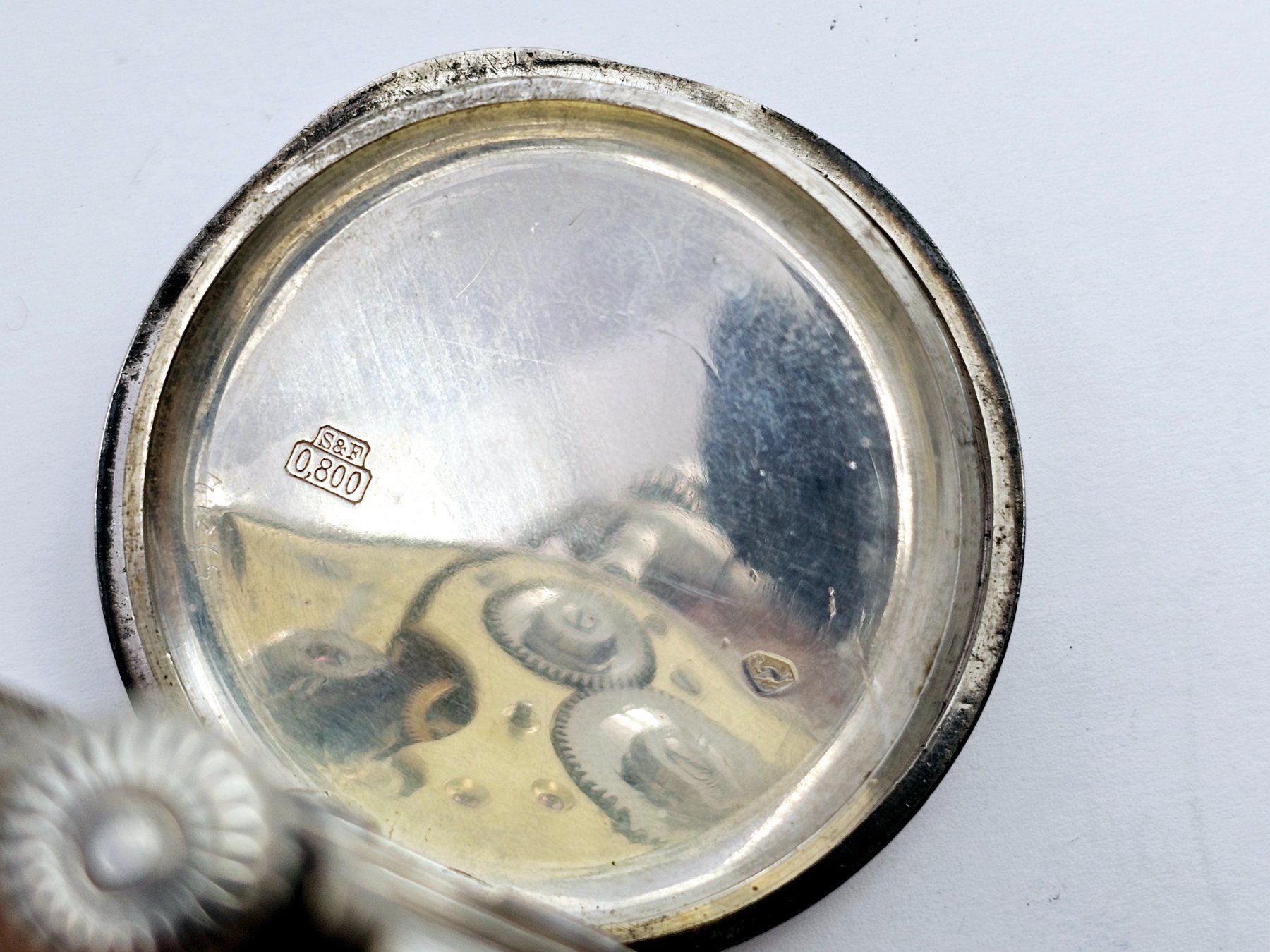 Uhren: Antike Taschenuhr mit Motiv 800 Silber – Gebraucht aus Bassersdorf von AnkerWatch 9