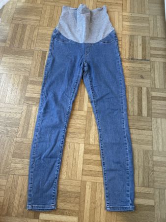 Umstandshose Jeans blau elastischer Bund Gr32/M