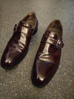 Herren Schuhe LAGERFELD Schnalle Leder Gr 44 neuwertig rot/b