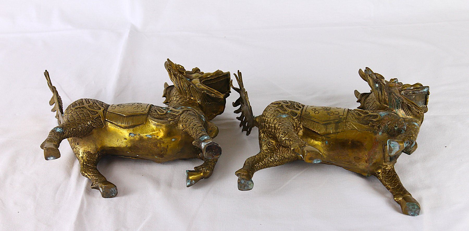 Sculture & Statue: Qilin Paar aus Messing – Usato da Reinach BL venduto da bk_brockireinach 3