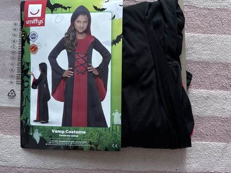 Halloweenkostüm, Vamp Kleid mit Schnüren, Gr.10-12 Jahre